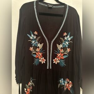 City Chic size 18 Black Floral Embroidered Dress